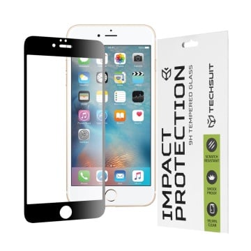 Folie pentru iPhone 6 Plus / iPhone 6S Plus - Techsuit 111D Full Cover / Full Glue Glass - Black - Img 1