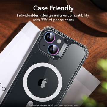 Folie sticla camera iPhone 15 ESR Armorite Camera Lens Protectors, Multicolor - Img 5