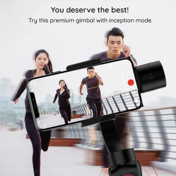 Gimbal stabilizator telefon cu face tracking Techsuit F10 Pro - Negru - Img 5