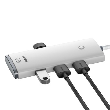 Hub tip C la 4xUSB 3.0, tip C Baseus, 25cm, WKQX030302 - Alb - Img 5