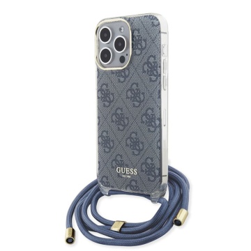 Husa Guess Crossbody Cord 4G Print iPhone 15 Pro GUHCP15LHC4SEB - Albastru - Img 1