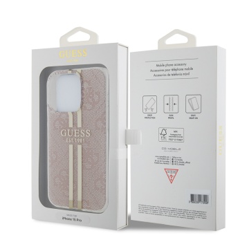 Husa Guess Hardcase IML 4G Gold Stripe iPhone 15 Pro GUHCP15LH4PSEGP- Roz - Img 7