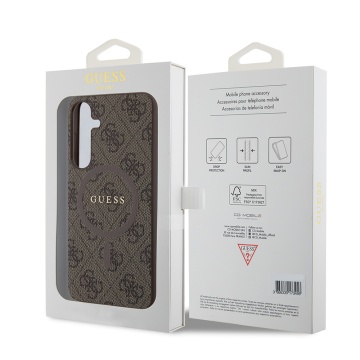 Husa Guess Samsung Galaxy S24 Plus 4G Collection Leather MagSafe, GUHMS24MG4GFRW - Maro - Img 5
