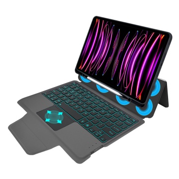 Husa iPad Pro 11 (2018 / 2020 / 2021 / 2022) -Techsuit - KeyTab Pro (cu tastatură fără fir RGB/suport stilou) - Negru (Copy 11) - Img 4