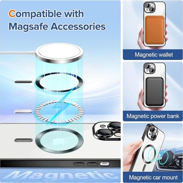 Husa IPhone 14 Plus Techsuit - Luxury Crystal MagSafe, Negru - Img 4