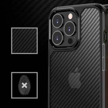 Husa Iphone 14 Pro Max din Fibra de Carbon, Negru - Img 4