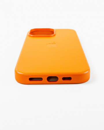 Husa Iphone 14 Pro Max din piele naturala Portocalie MagSafe - Img 3