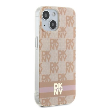 Husa iPhone 15 - DKNY IML Checkered Mono Pattern & Printed Stripes MagSafe (DKHMP15SHCPTSP) - Pink - Img 4