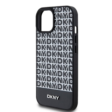Husa iPhone 15 - DKNY Leather Printed Pattern Metal Logo MagSafe (DKHMP15SPSOSPK) - Black - Img 3