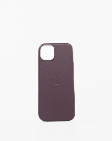 Husa Iphone 15 Plus din piele naturala Mov MagSafe - Img 1