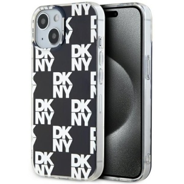 Husa iPhone 15 Plus - DKNY IML Checkered Mono Pattern (DKHCP15MHDLCEK) - Black - Img 1