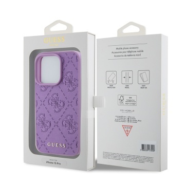 Husa iPhone 15 Pro Guess Leather 4G Stamped GUHCP15LP4EPMU- Violet - Img 7