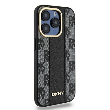 Husa iPhone 15 Pro Max - DKNY Leather Checkered Mono Pattern MagSafe (DKHMP15XPCPVSLK) - Black - Img 4