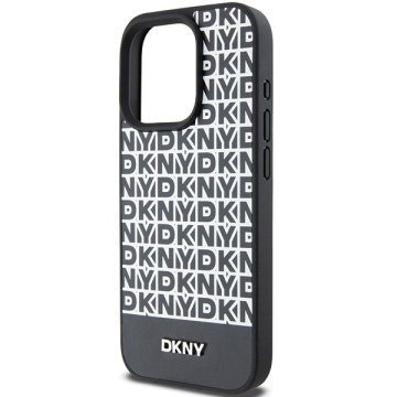 Husa iPhone 15 Pro Max - DKNY Leather Printed Pattern Metal Logo MagSafe (DKHMP15XPSOSPK) - Black - Img 4