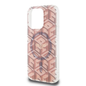 Husa iPhone 15 Pro Max originala Guess IML GCube MagSafe GUHMP15XHGCUSTGP- Roz - Img 3