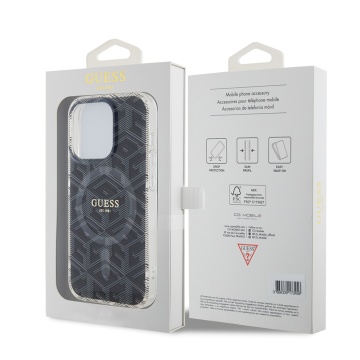 Husa iPhone 15 Pro originala Guess IML GCube MagSafe GUHMP15LHGCUSTGK- Negru - Img 7