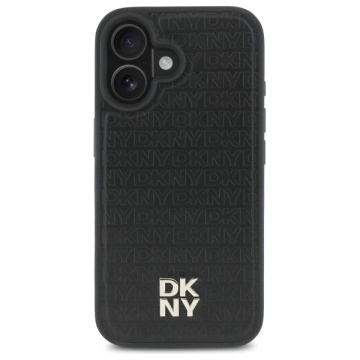 Husa iPhone 16 - DKNY Leather Hardcase Repeat Pattern Stack Logo MagSafe (DKHMP16SPSHRPSK) - Black - Img 3