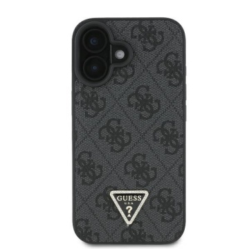 Husa iPhone 16 Guess Leather 4G Triangle Strass - Negru - Img 4
