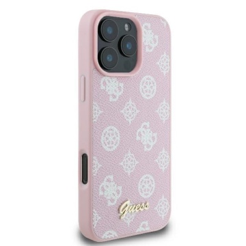 Husa iPhone 16 Pro Guess Peony Script MagSafe, GUHMP16LPGPYSP - Roz - Img 4