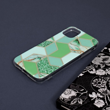 Husa Marble Series - iPhone 11 - Green Hex - Img 4