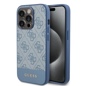Husa originala Guess iPhone 15 Pro Hardcase 4G Stripe Collection GUHCP15LG4GLBL- Albastru - Img 1