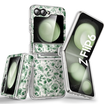 Husa pentru Samsung Galaxy Z Flip6 - I-Blason Cosmo - Green Floral - Img 1