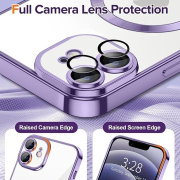 Husa premium iPhone 12 Techsuit Luxury Crystal MagSafe - Violet - Img 3