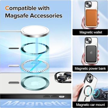 Husa premium iPhone 13 Techsuit Luxury Crystal MagSafe - Negru - Img 3