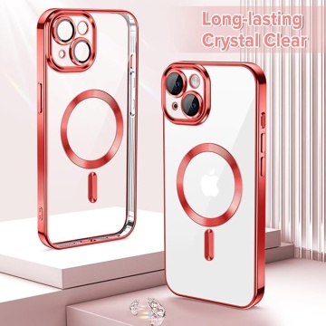 Husa premium iPhone 13 Techsuit Luxury Crystal MagSafe - Rosu - Img 3