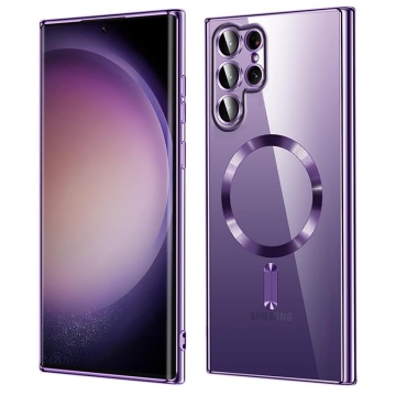 Husa premium Samsung Galaxy S22 Ultra 5G Techsuit Luxury Crystal MagSafe, Purple - Img 1