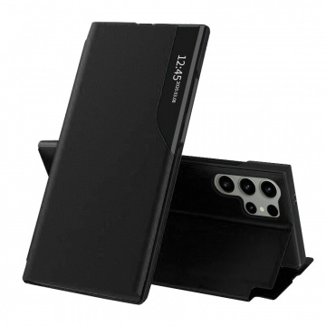 Husa Samsung Galaxy S24 Ultra Eco Leather View flip tip carte, Negru - Img 1