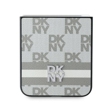 Husa Samsung Galaxy Z Flip6 - DKNY Leather Chequered Pattern Printed Stripes (DKHCZF6PCPTSSE) - Beige - Img 6