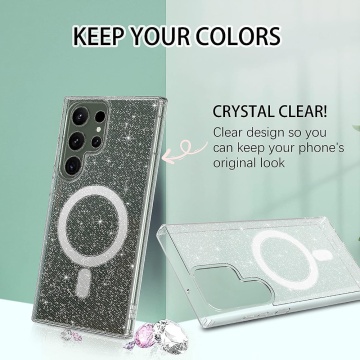 Husa sclipici Samsung Galaxy S23 Ultra Techsuit SparkleSkin MagSafe- Transparent - Img 4