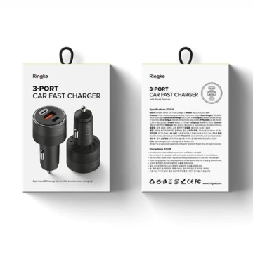 Incarcator auto USB, 2x Type-C Ringke, PD30W, QC3.0, negru - Img 6