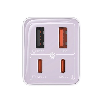 Incarcator de perete Baseus GaN (P10162701533-00) - 2x USB, 2x Type-C, 65W, cu cablu de tip C la Tip-C - violet - Img 7