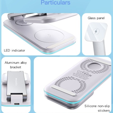Incarcator Wireless 3 in 1, pentru iPhone, Apple Watch, AirPods, 15W , Alb - Img 5