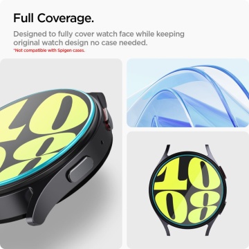 [Pachet 2x] Folie Samsung Galaxy Watch7 40mm Spigen Glas.tR EZ Fit - Transparent - Img 5