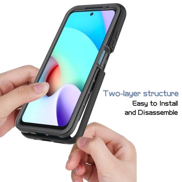 Pachet 360° Husa + folie Motorola Moto G51 5G Techsuit Defense - Negru - Img 4