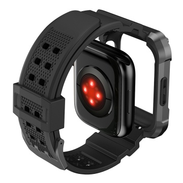 [Pachet] Husa + curea Apple Watch 7 / 8 / 9 (45mm) Lito Metal RuggedArmor, LS002 - Gri - Img 4