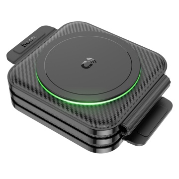 Stație de încărcare Unique (CQ4) - pentru telefon, căști și ceas, design pliabil, 15 W Hoco- negru - Img 3
