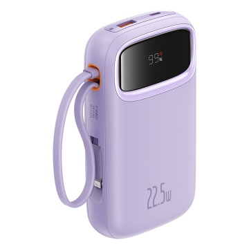 Acumulator Extern 2x Lightning, 3x Type-C, 2x USB, 22.5W, 10000mAh + Cablu Type-C, 30cm - Baseus Qpow Pro+ (P10055003513-00) - Purple - Img 4