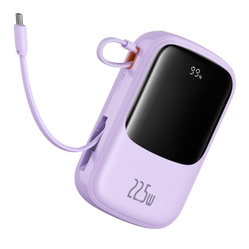 Acumulator Extern Lightning, 2x Type-C, USB, 22.5W, 20000mAh + Cablu Type-C - Baseus Qpow Pro+ (P10067103513-00) - Purple - Img 1