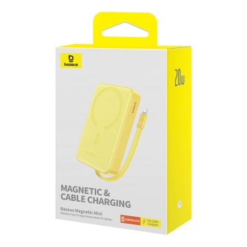 Acumulator Extern MagSafe, USB-C, 10000mAh, 20W - Baseus Magnetic Mini (P10022109Y23-00) - Yellow - Img 8