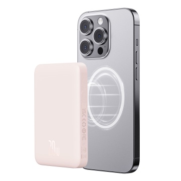 Acumulator Extern Type-C, Incarcare Wireless, 20W, 10000mAh + Cablu Type-C, 30cm - Baseus Mini Air (P10059001413-00) - Pink - Img 4