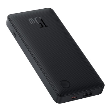 Acumulator Extern USB, Type-C, 15W, 10000mAh + Cable Type-C, 30cm - Baseus Airpow Lite (P10067500123-00) - Cosmic Black - Img 2