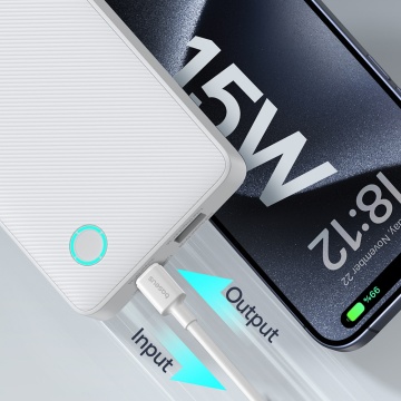 Acumulator Extern USB, Type-C, 15W, 10000mAh + Cable Type-C, 30cm - Baseus Airpow Lite (P10067500213-00) - White - Img 5