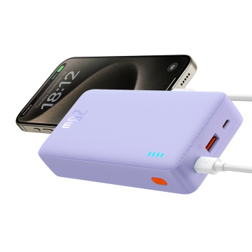 Acumulator Extern USB, Type-C, Micro-USB, 20W, 20000mAh - Baseus Airpow (P10022804513-00) - Purple - Img 2