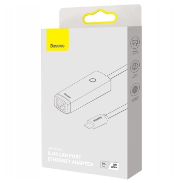 Adaptor Etherne la Type-C Baseus, 100Mbps, WKQX000202 - Alb - Img 2