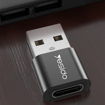 Adaptor OTG Type-C la USB Yesido GS09, Fast Charge - Negru - Img 6