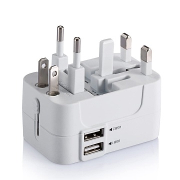 Adaptor priza EU la US, UK, AUS, 2 x USB, Techsuit, HHT202 - Alb - Img 3